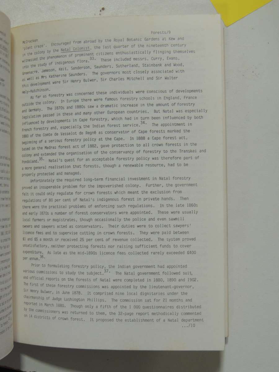 Conference on the History of Natal & Zululand, Papers University of Natal, Durban, July 1985