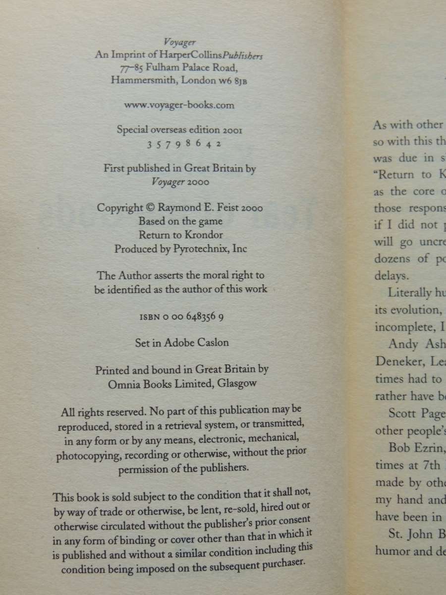 Krondor: Tear of the Gods - Raymond E Feist