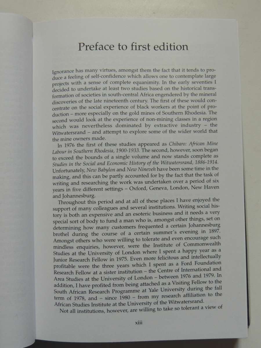 New Babylon, New Nineveh, Everyday Life oon the Witwatersrand 1886-1914 - Charles van Onselen