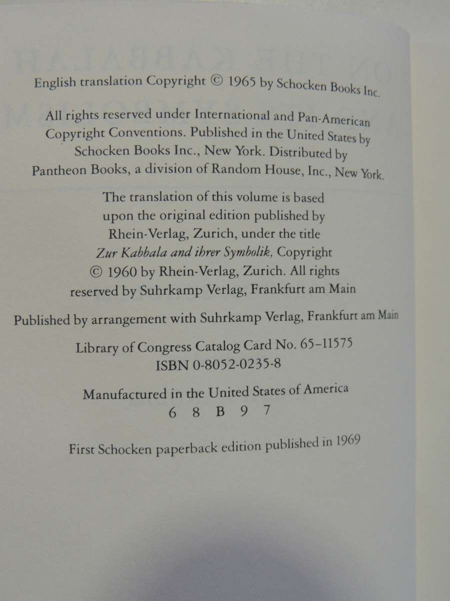 On the Kabbalah and Its Symbolism - Gershon Scholem