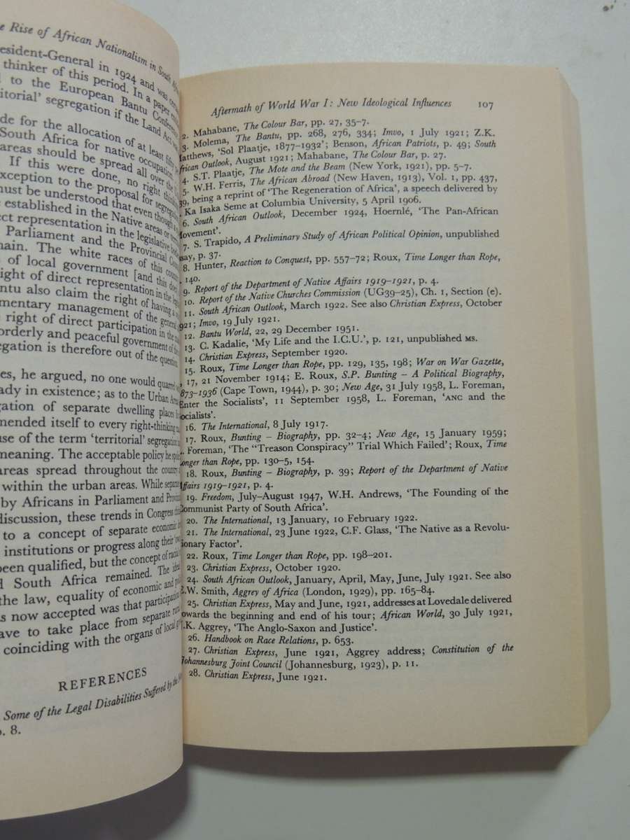 The Rise Of African Nationalism In South Africa - Peter Walshe     SCARCE!