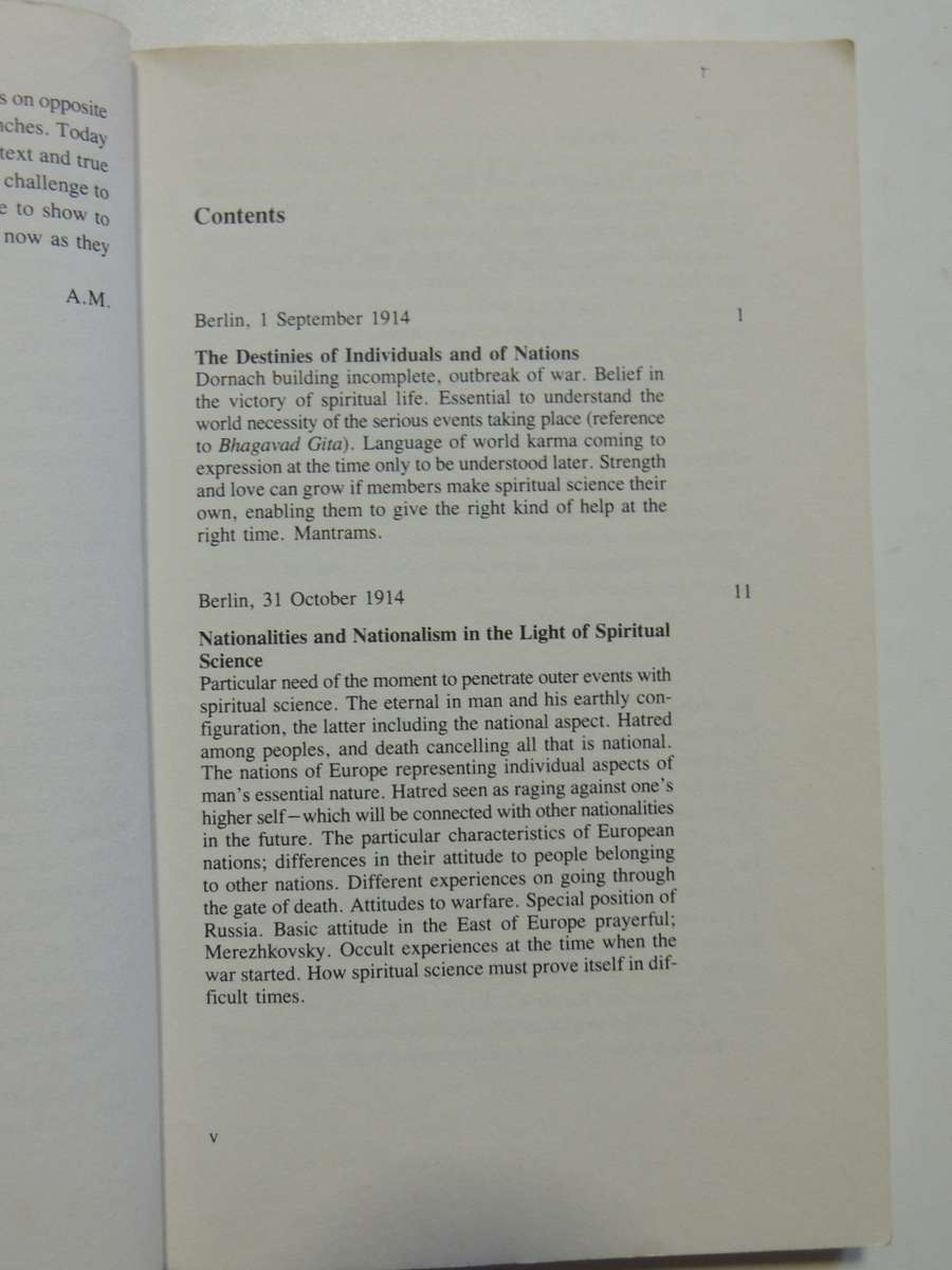 The Destinies Of Individuals And Of Nations- Rudolf Steiner