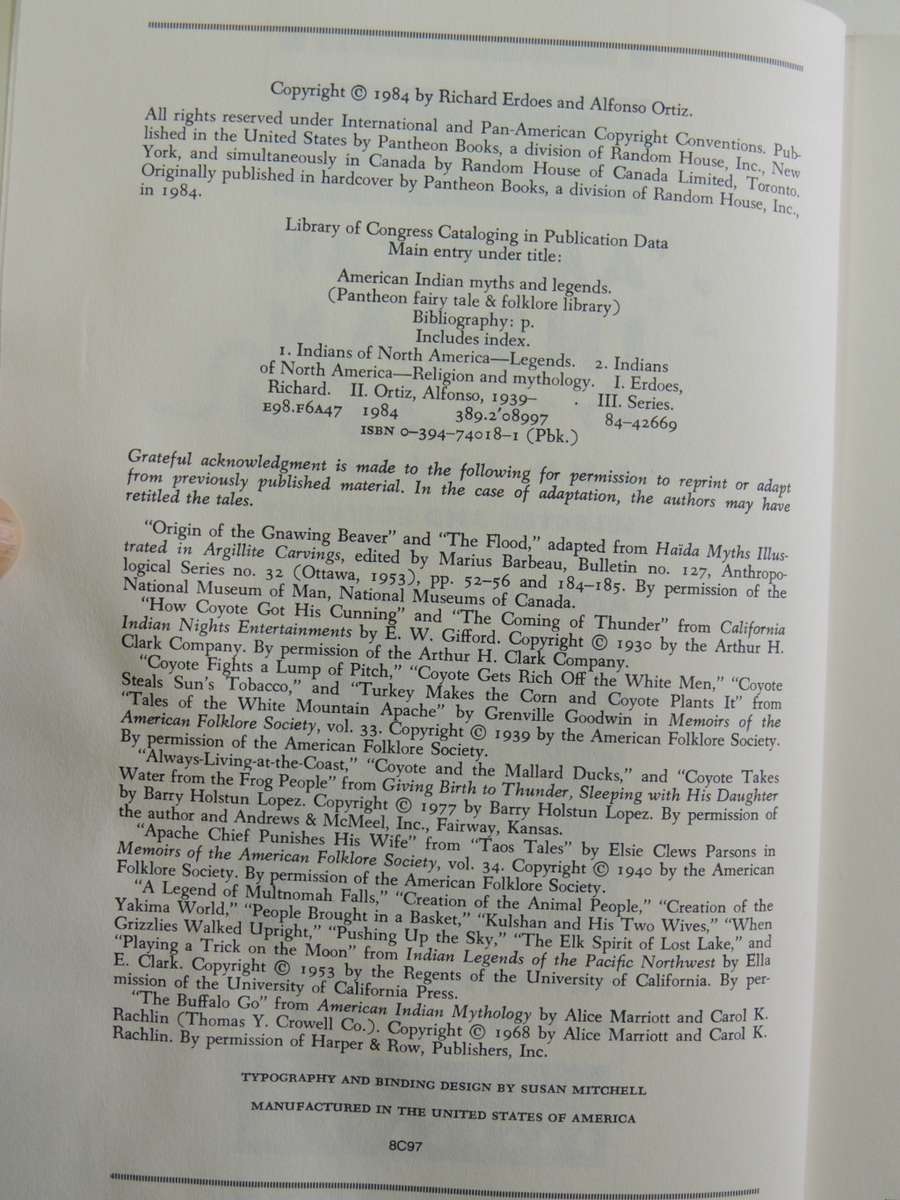 American Indian Myths And Legends - Richard Erdoes & Alfonso Ortiz