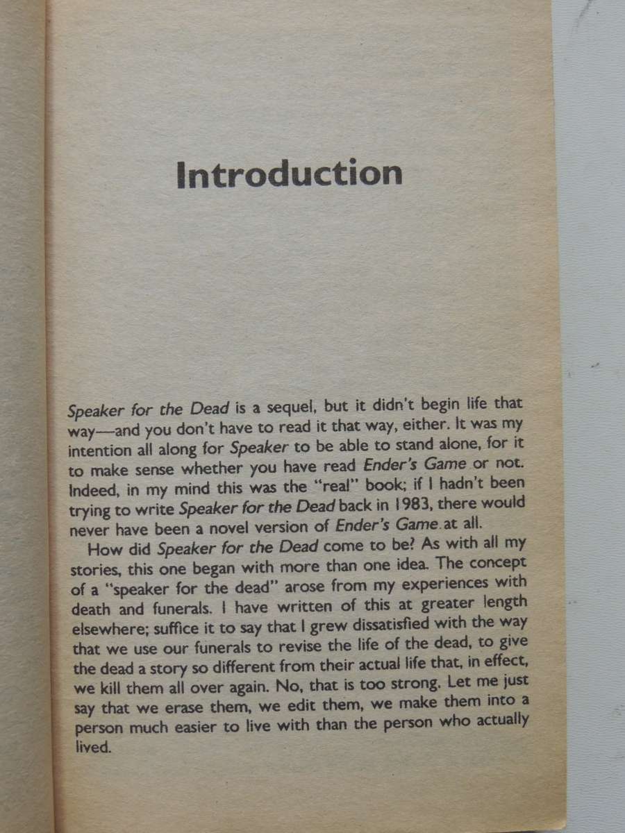 Speaker For The Dead - Ender Saga Vol 2 - Orson Scott Card