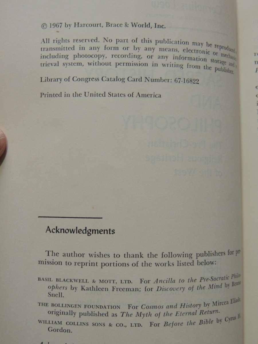 Myth, Sacred History, & Philosophy,The Pre-Christian Religious Heritage Of The West - Cornelius Loew