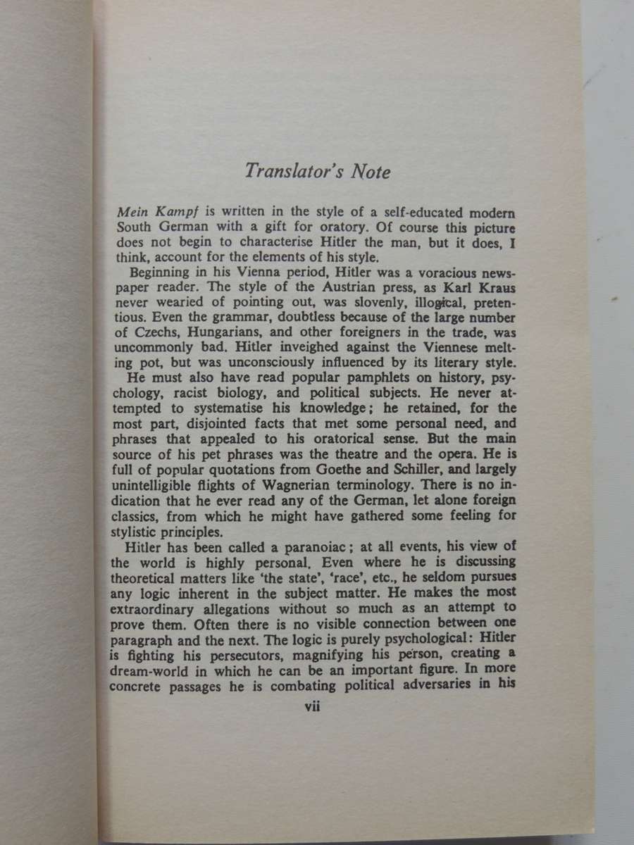 Mein Kampf - Adolf Hitler       Translated by Ralph Manheim