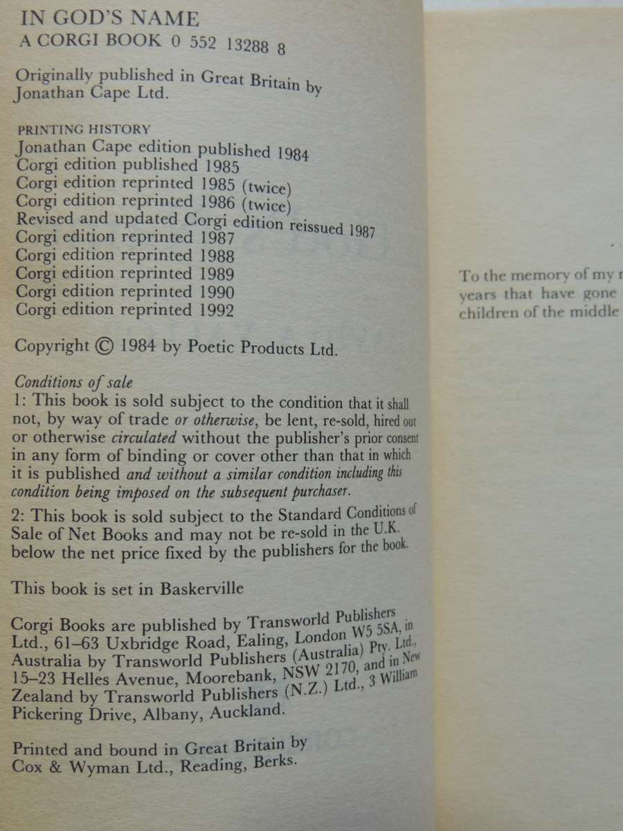 In God`s Name - An Investigation Into The Murder Of Pope John Paul I - David Yallop