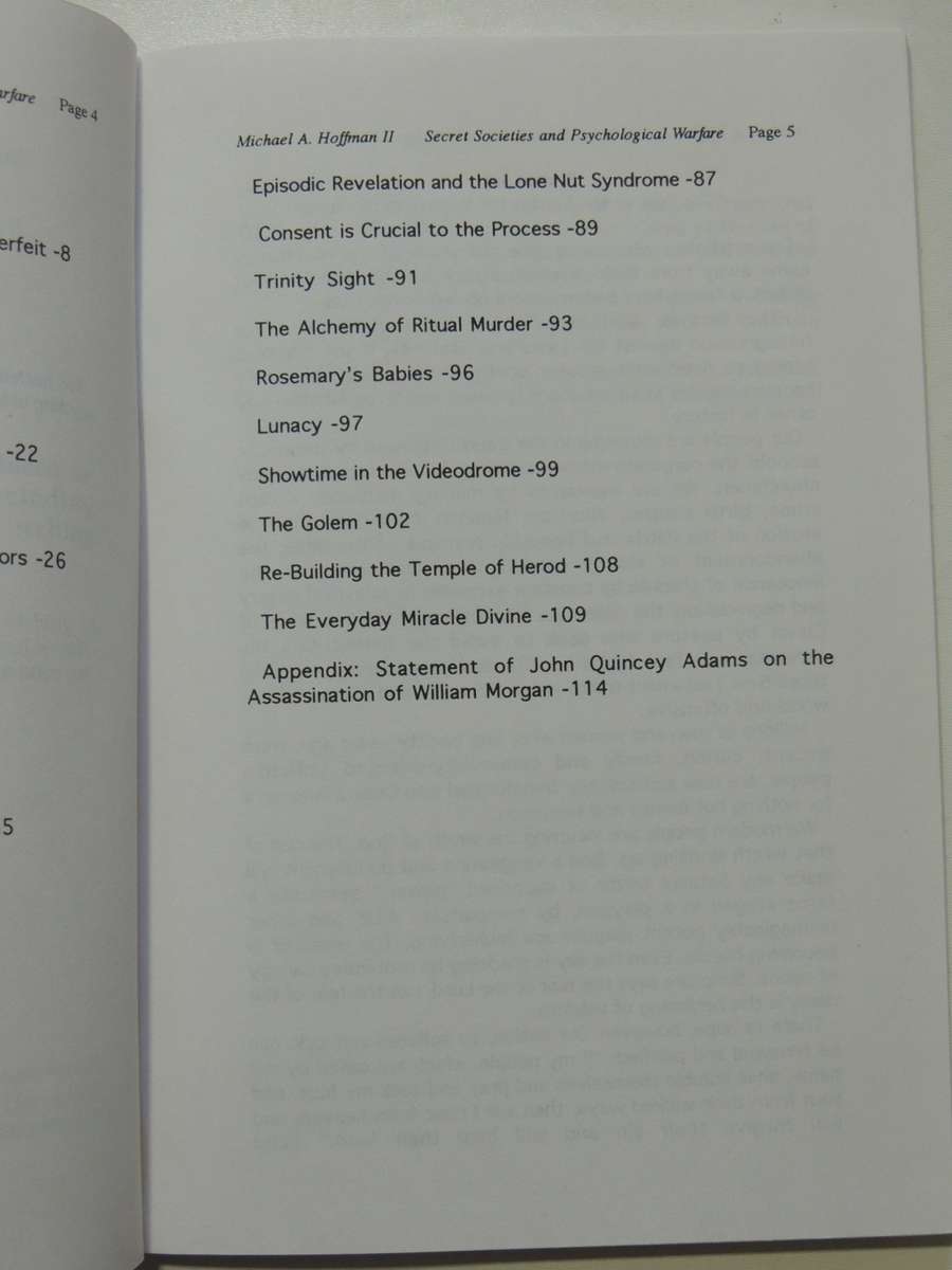 Secret Societies And Psychological Warfare- Michael A. Hoffman II