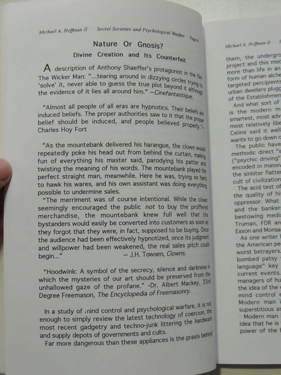 Secret Societies And Psychological Warfare- Michael A. Hoffman II