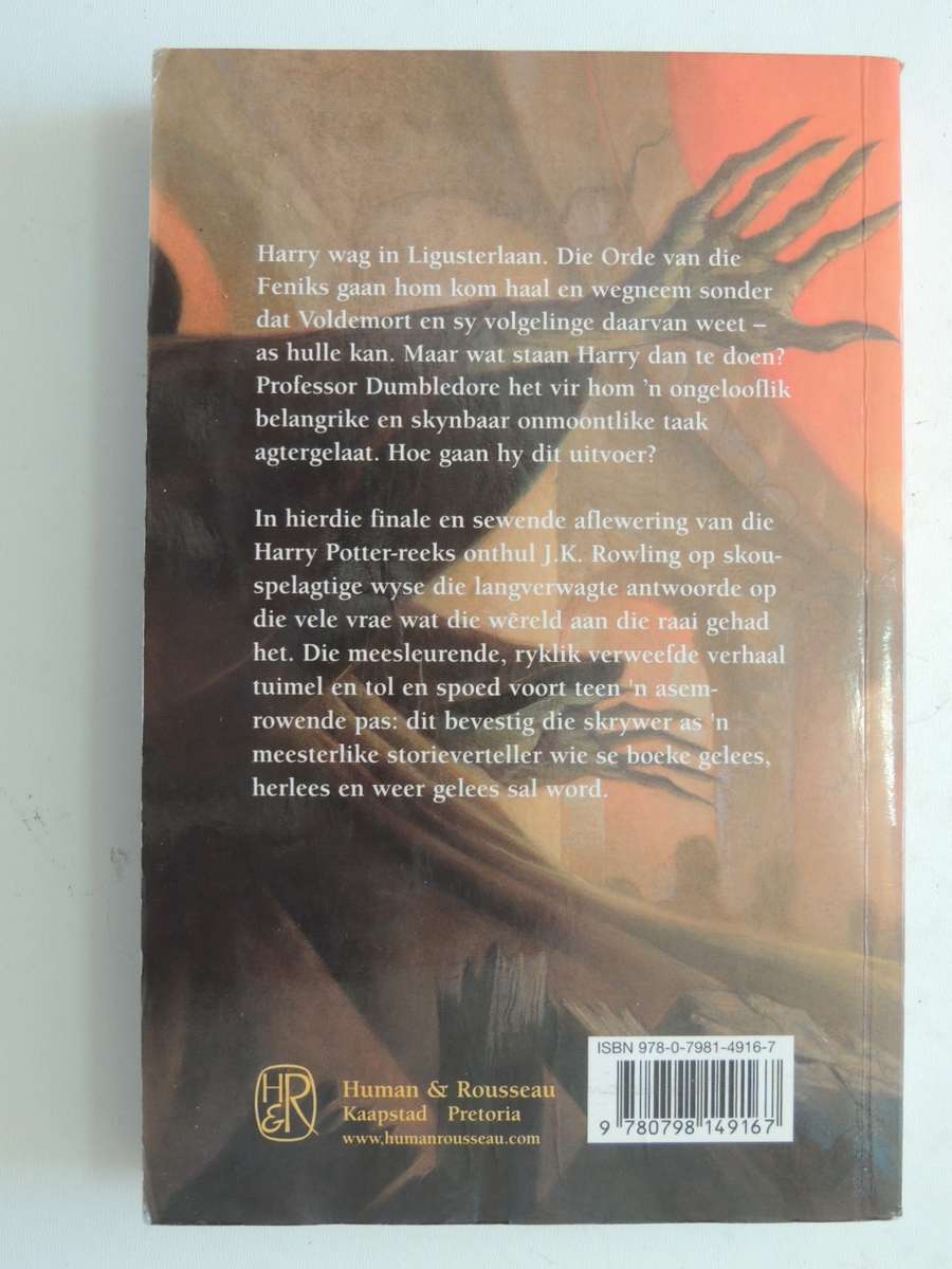 Harry Potter En Die Skatte Van Die Dood - J.K. Rowling      VERY SCARCE  IN AFRIKAANS
