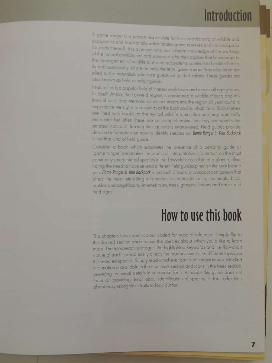 Game Ranger In Your Backpack, All-In-One Interpretative Guide To Lowveld -Megan Emmett, Sean Pattric