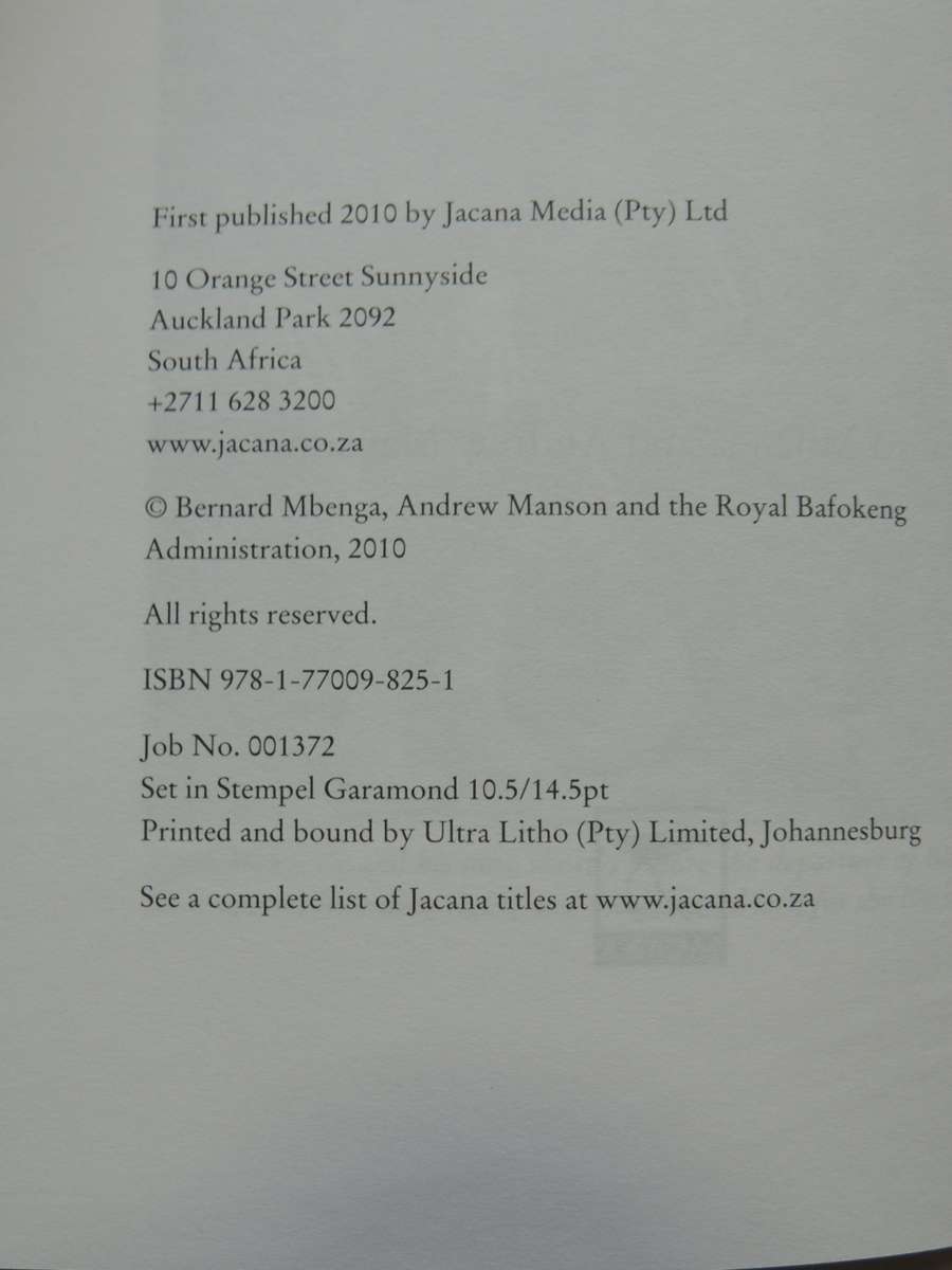 People Of The Dew, History Of The Bafokeng Of Phokeng-Rustenburg Region...- Bernard Mbenga, A Manson