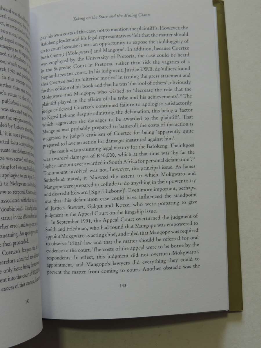 People Of The Dew, History Of The Bafokeng Of Phokeng-Rustenburg Region...- Bernard Mbenga, A Manson