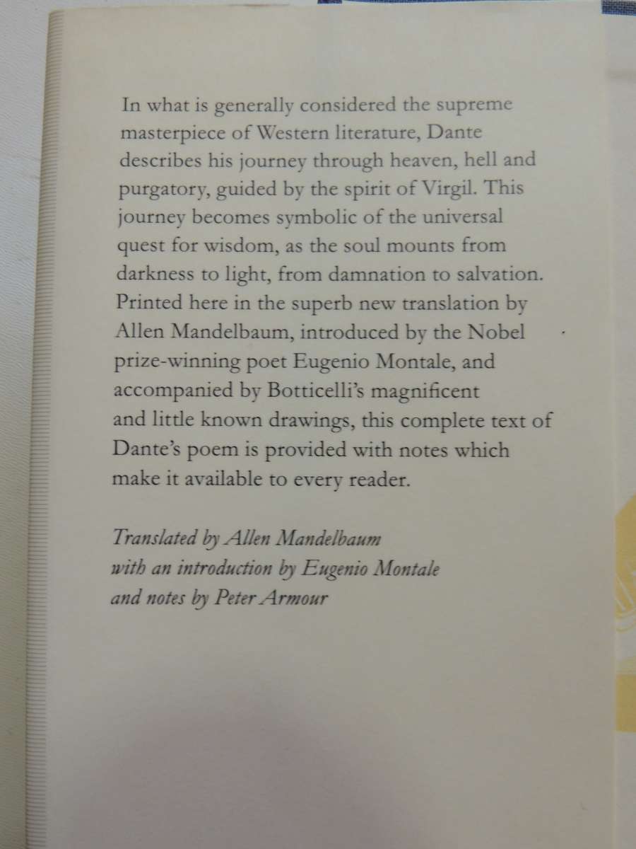 The Divine Comdedy,Transl Allen Mandelbaum, No 183  Everyman`s Library