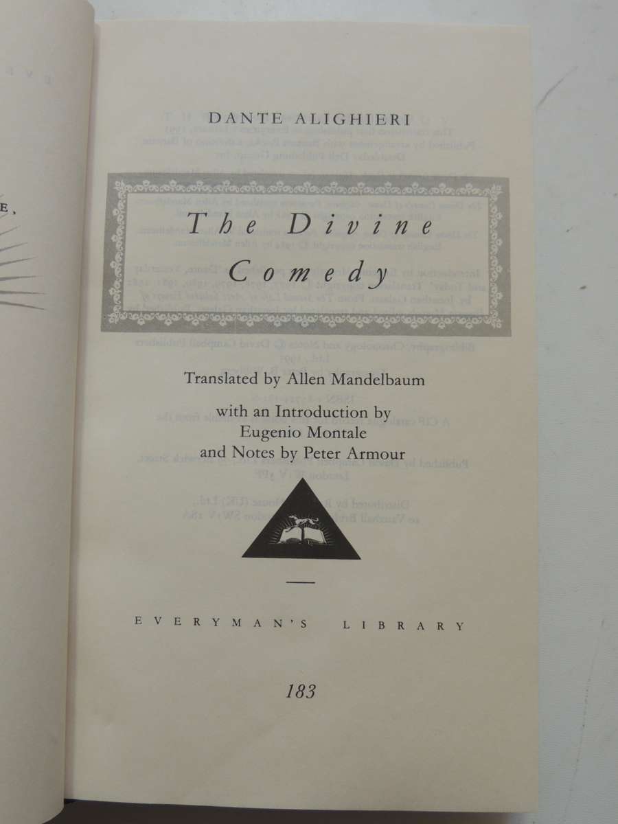 The Divine Comdedy,Transl Allen Mandelbaum, No 183  Everyman`s Library