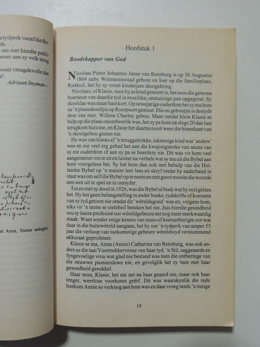 Siener Van Rensburg - Boodskapper Van God- Adriaan Snyman   AFRIKAANS