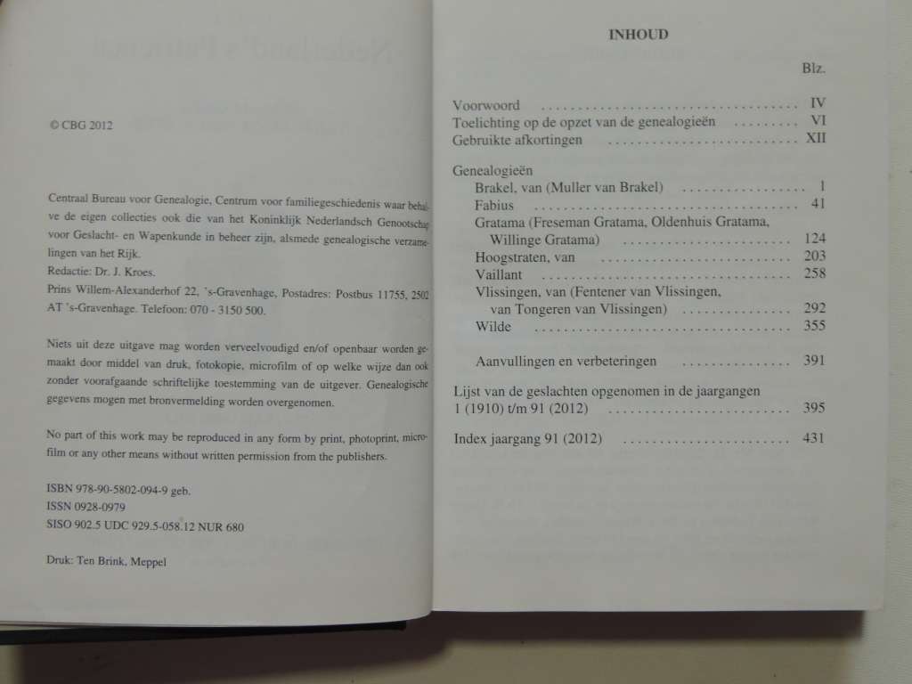 Nederland`s Patriciaat - Genealogieen Van Bekende GeslachtenIN DUTCH