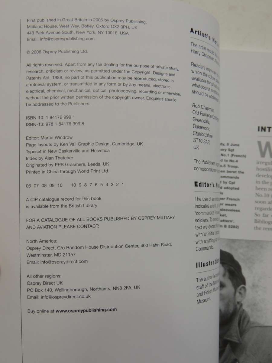 Osprey Elite Series: No. 10 (Inter-Allied) Commando 1942-45  Nick Van Der Bijl BEM