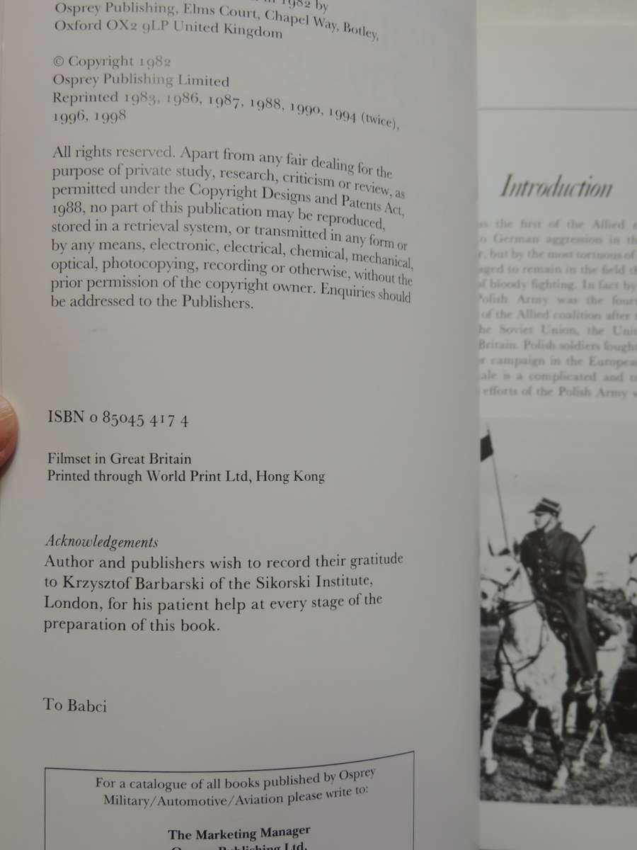 Osprey Men-At-Arms Series: The Polish Army 1939-45  Steven J. Zaloga