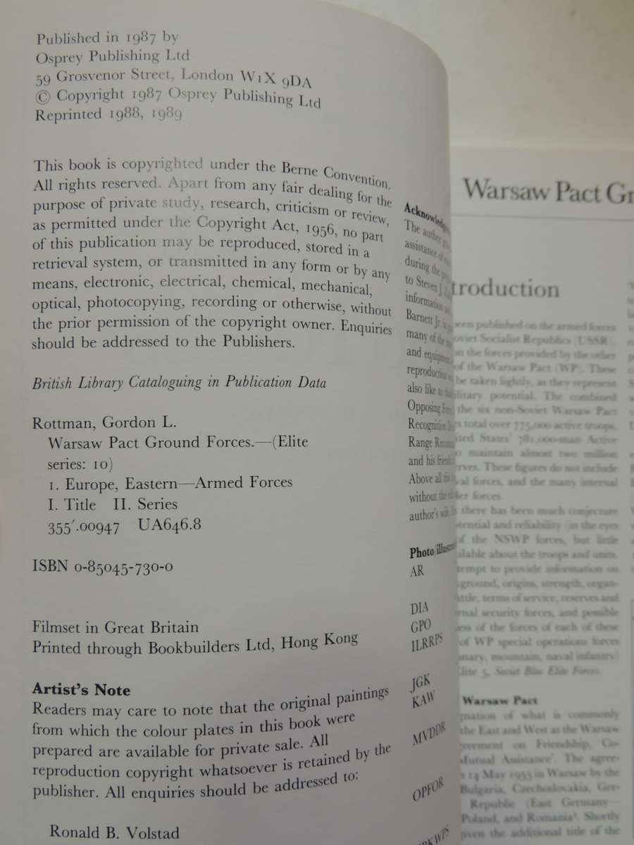 Osprey Elite Series: Warsaw Pact Ground Forces  Gordon L Rottman