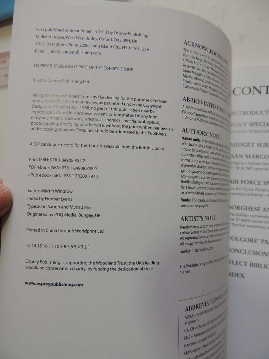 Osprey Elite Series: Italian Navy & Air Force Elite Units & Special Forces 1940-4