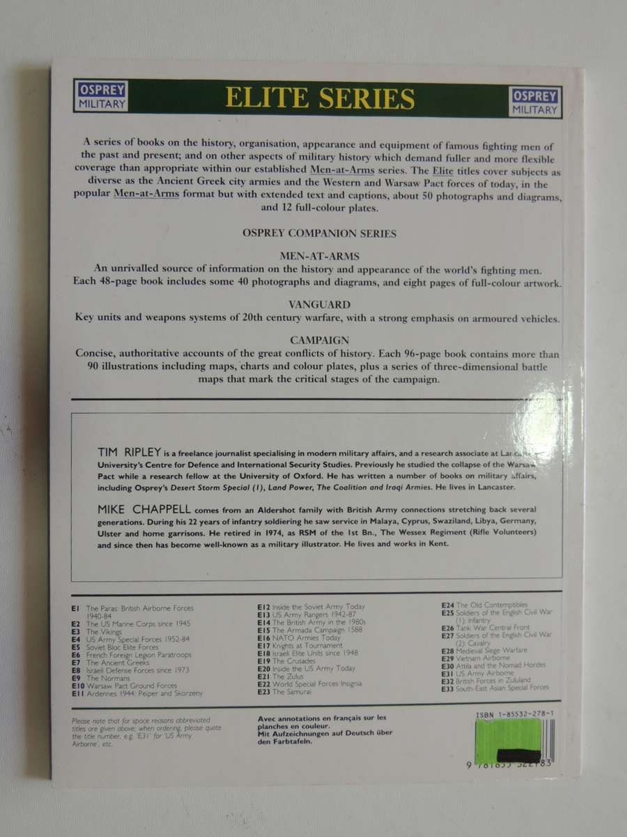 Osprey Elite Series: Security Forces In Northern Ireland 1969-92 Tim Ripley