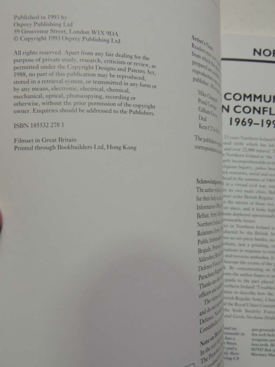 Osprey Elite Series: Security Forces In Northern Ireland 1969-92 Tim Ripley
