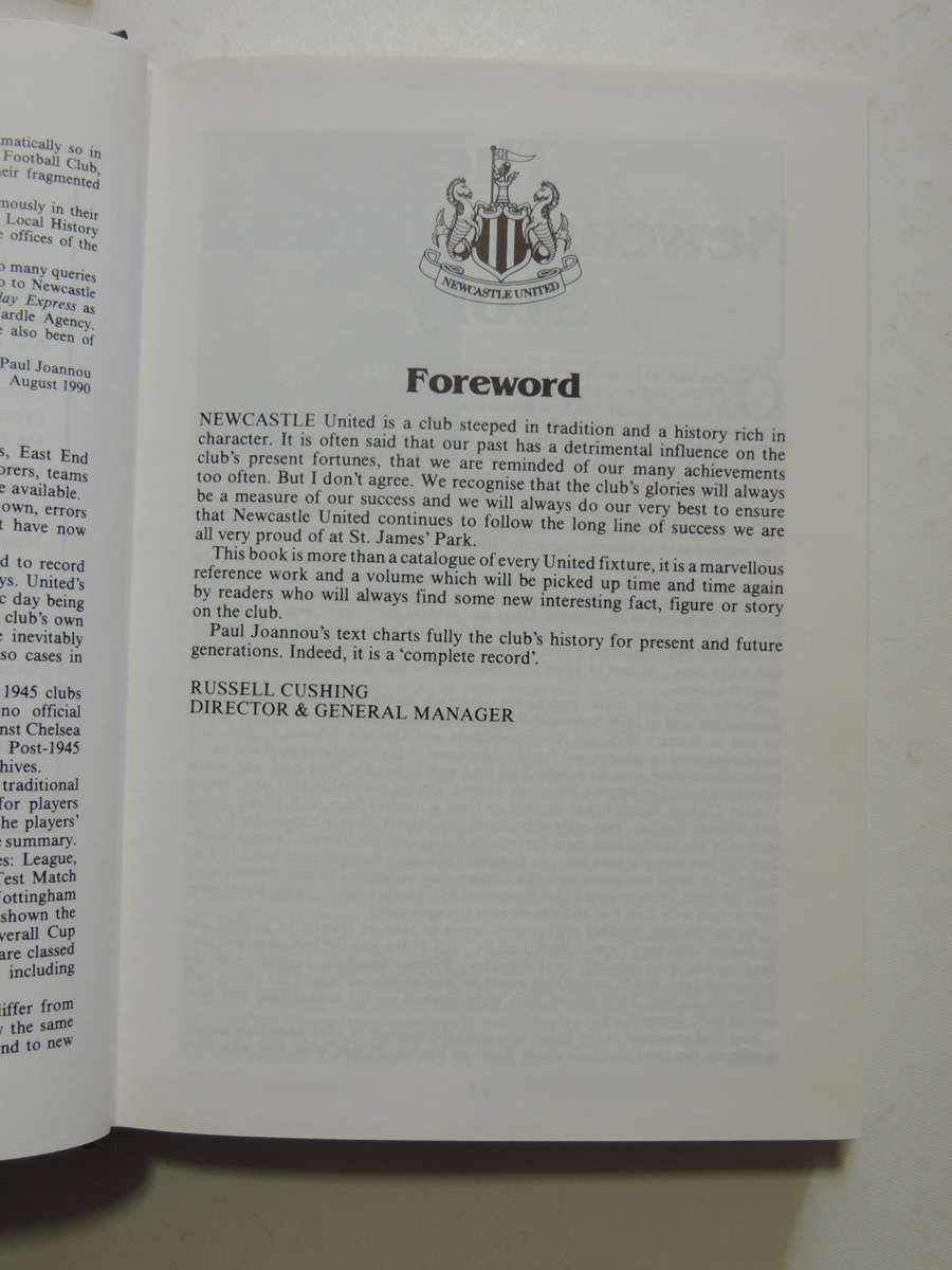 Newcastle United  A Complete Record 1882 - 1990- Paul Joannou, Bill Swann, Steve Corke