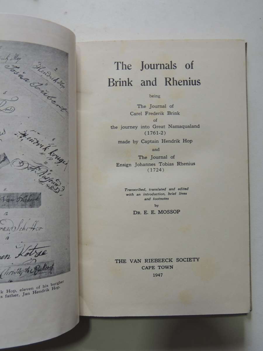 The Journals Of Brink And Rhenius - VRS Series I No. 28 - Dr E E Mossop