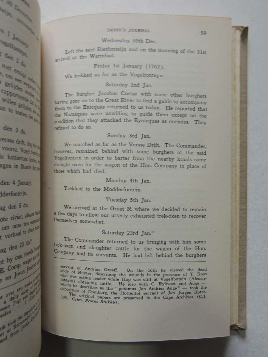The Journals Of Brink And Rhenius - VRS Series I No. 28 - Dr E E Mossop