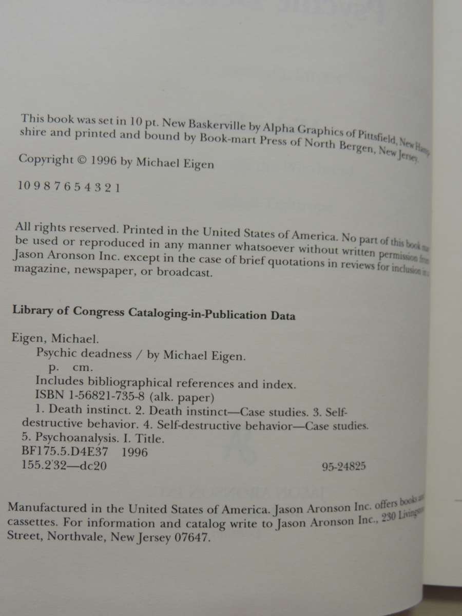 Psychic Deadness - Michael Eigen