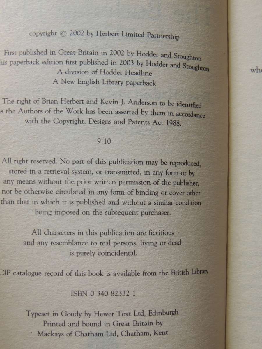 The Butlerian Jihad - Legends Of Dune 1 - Brian Herbert & Kevin J. Anderson