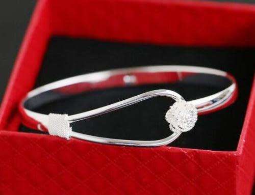 Rose Clasp Bracelet 925 Silver Filled