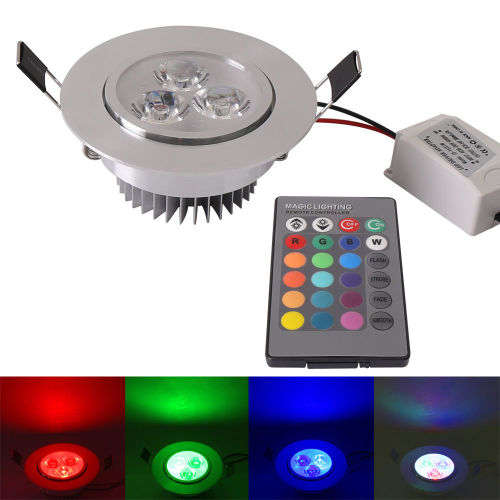 1x 5W RGB LED Recessed Ceiling Down Light Lamp Spotlight 16 color change Party Deco