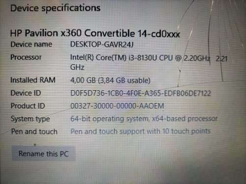 HP i3 Pavilion 8th Gen X360
