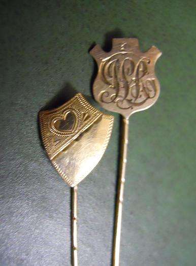 2 9CT Gold Hatpins