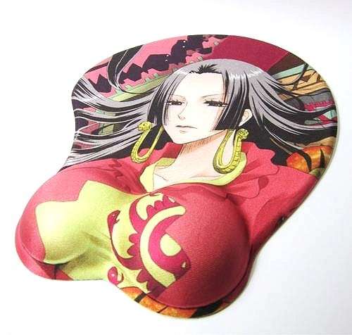 Sexy Anime Mousepad with 3D Silicon Breast Wrist Rest - Boa Hancock from One Piece (Anime)