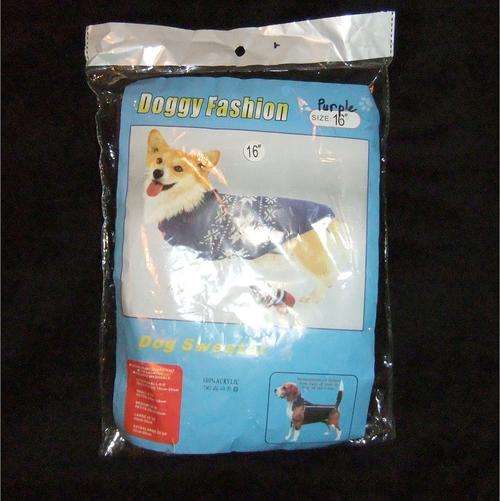 Adorable Purple and Pink Doggy Fashion Knitted Dog Jumper Jersey Sweater Medium Size 16" (40cm)