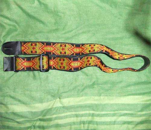125cm Adjustable Classic Fire Style (Yellow Orange Red) Diamond Patterned Guitar Strap