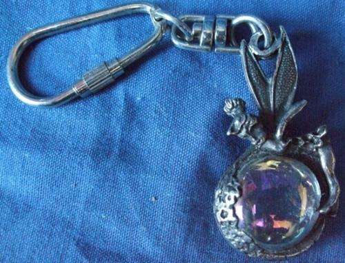 Beautiful Silver Fairy with ball Keyring Clip-on