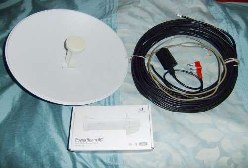 Ubiquiti 5.8GHz PowerBeam 25dBi 400mm Dish + POE PSU + 30m Outdoor Shielded Network Cable