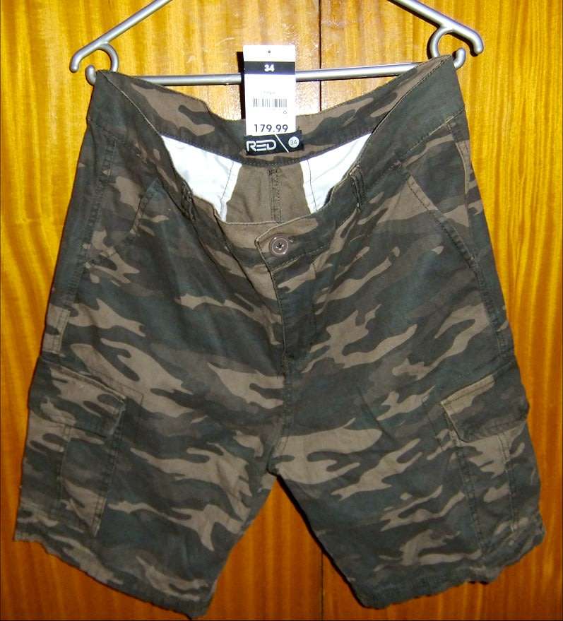 Forest Woodland Camo Men's Cargo Shorts Size 34 MRP (RED Ind.) Brand New