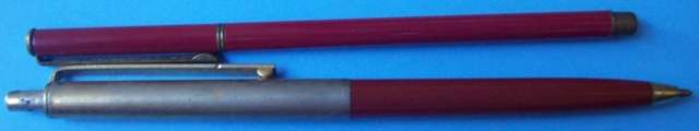 2 Pens : Red & Silver pen and Thin Red pen
