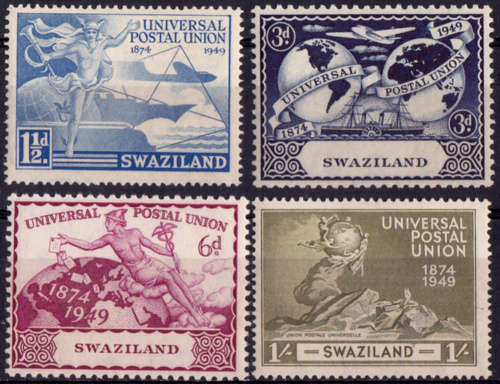 SWAZILAND. 1949, 10 Oct. 75th Anniv of the U.P.U., mint set of 4. CV R  55.00 view scans