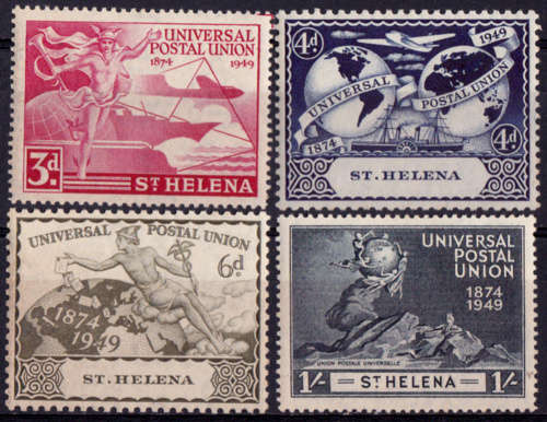 ST HELENA 1949, 10 Oct. 75th Anniv of the U.P.U., mint set of 4. CV R  81.00 view scans
