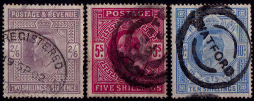 GREAT BRITAIN, 1902. King Edward VII, full set, used, previously hinged. CV+- R 13,850.00 view scans