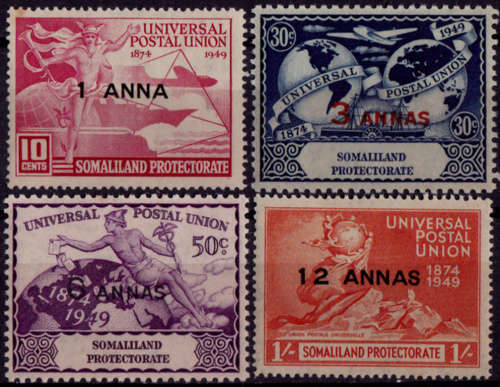 SOMALILAND PROTECTORATE 1949, 10 Oct. 75th Anniversary of UPU, set, mint, CV +-R 32.00 view scans