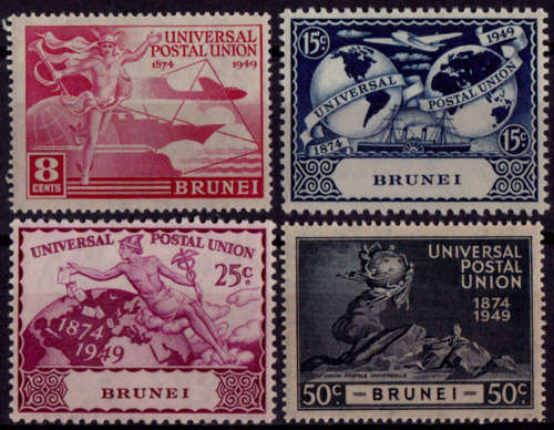 BRUNEI 1949, 10 Oct. 75th Anniversary of UPU, set, mint, CV +-R 126.00 view scans