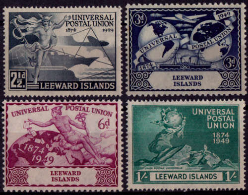 LEEWARD ISLANDS 1949 10 Oct, 75th Anniversary of UPU, set, mint, CV +-R  53.00 view scans