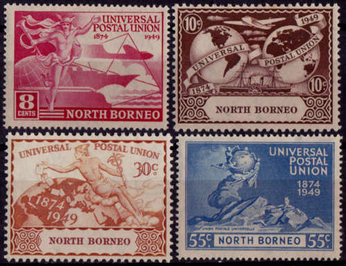 NORTH BORNEO 1949 10 Oct, 75th Anniversary of UPU, set, mint, CV +-R  102.00 view scans